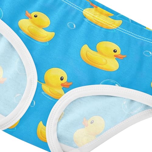 Girls Underwear Toddler 2t Cotton Girl Panties Cute Animal Undies Kids Briefs Yellow Ducks Bubbles Bright Blue4