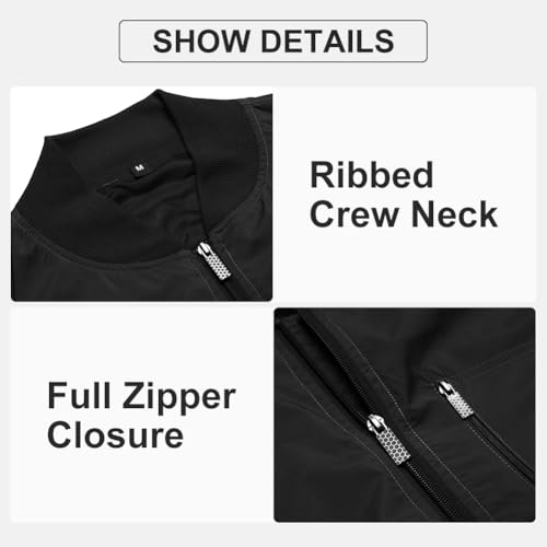 TOLOER Men's Lightweight Sportswear Jacket Full Zip Windproof Casual Windbreaker Jackets with Pockets4