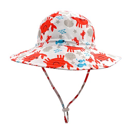 Image of Home Prefer UPF50+ Wide Brim Sun Hat Boys Girls Sun Protection Hat Zoo Beach Swim Safari Bucket Hat for Baby Toddler Kid