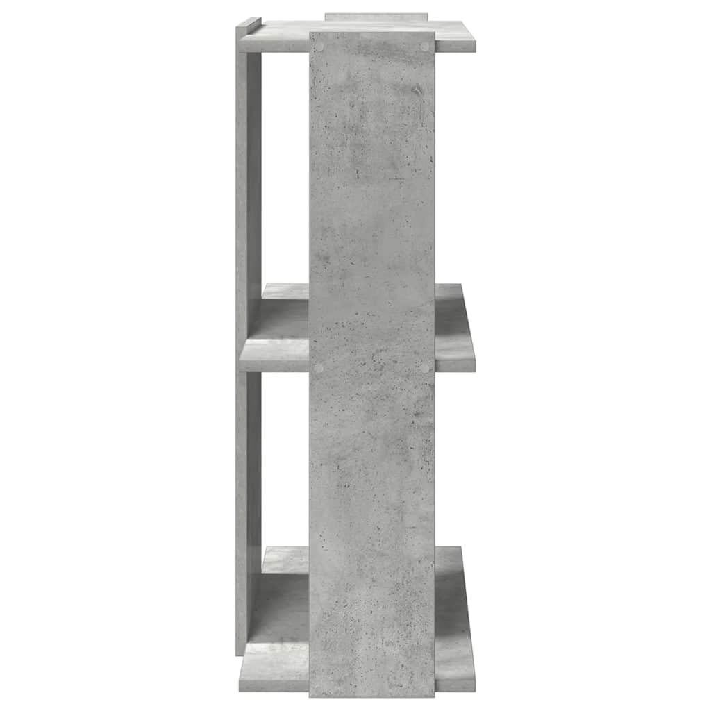 Libreria a 3 ripiani, grigio cemento, 60 x 30 x 80 cm, in legno, per soggiorno, studio, ufficio, come divisorio per riporre oggetti