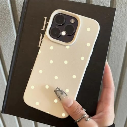 Coque iPhone 16e à pois blanc au design épuré et finition haut de gamme