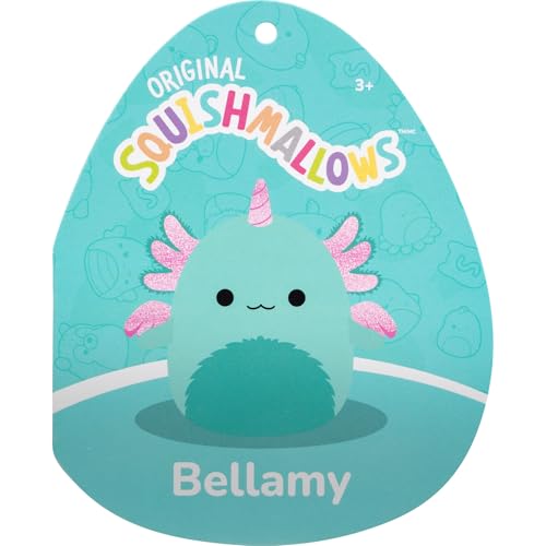 Image of Squishmallows Original 14in Bellamy The Teal Axolotl Alicorn with Pink Shimmery Accent - Official Jazwares Plush (Large) (Amazon Exclusive)