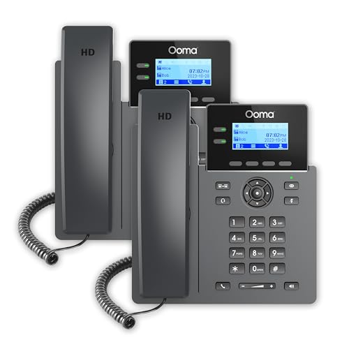 Ooma 2-Pack Provisioned 2602 Office IP Desk Phones for use with Ooma Office Cloud-Based VoIP.