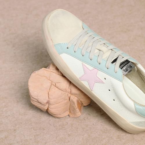 Image of Mi.iM Sofia Women's Low Top Star Sneakers - Fashion Lace-Up Shoes with Cushioned Insole and Rubber Sole