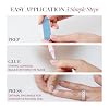 Glamnetic Press-On Nails Bundle - Maple Glaze & Selenite | Short Almond Nude Brown Neutral Nails with Glaze Finish | Soft White Sparkle Short Almond Fake Nails | Reusable, Salon-Quality Nail Kits