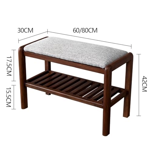Banc à chaussures avec étagère meuble entrée 80 cm