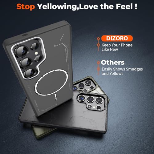 Image of DIZORO Premium Magnetic Case for Samsung S24 Ultra, [Military Grade Drop Protection][Fit for MagSafe], Slim Anti-Fingerprint & Soft Touch Full Body Protective Cover for Samsung S24 Ultra (Grey)