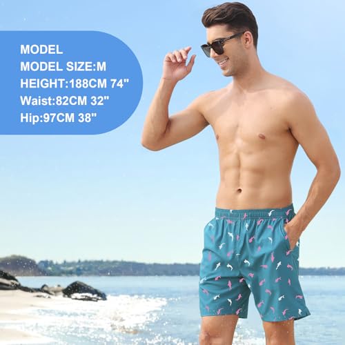 DEOLAX Mens Swim Trunks 7 Inch Inseam Summer Dry Fit Swimming Trunks Board Shorts Lightweight Workout Mens Bathing Suit2