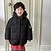 Baby Toddler Windbreaker Puffer Jacket Boys Winter Fashion Puffy Fleece Hooded Down Coat Warm Black 12-18 Months