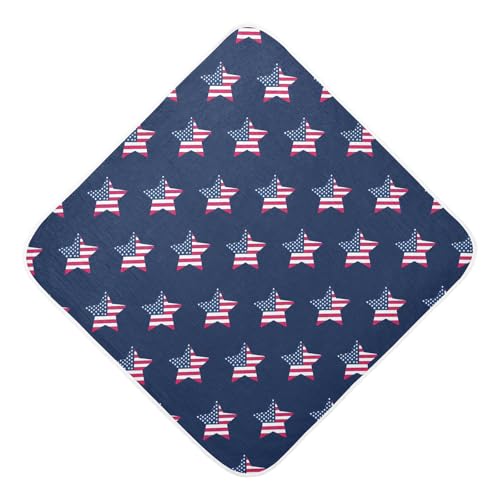 Msyxl Independence Day Hooded Towel - Ultra Soft & Absorbent Muslin Cotton Bath Towel for Babies, Toddlers, Newborn - Boys & Girls Essential 35