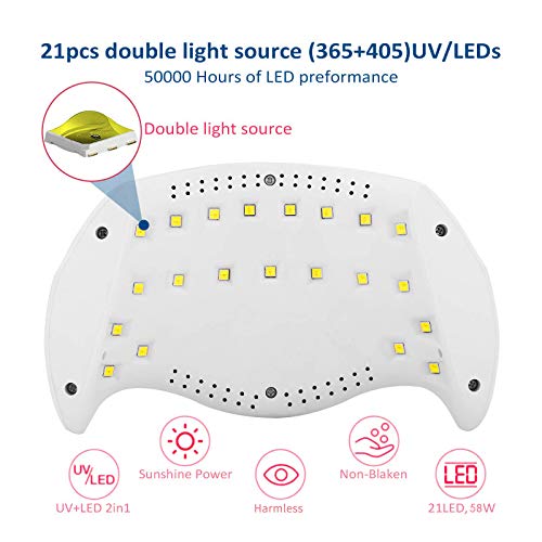 NAVANINO Nageltrockner LED/UV Lampe für Gelnägel, 30/60/99/120s Timer, Infrarot Sensor, LCD Display, Aushärtungswerkzeug… – Bild 3