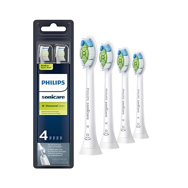 Philips Sonicare DiamondClean Ersatzbürstenköpfe, HX6064/65, brushsync Technologie, Weiß 4er