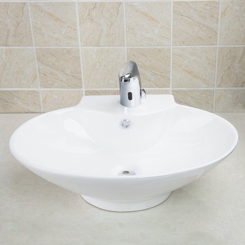 Lavabo évier de bain en céramique lisse facile à nettoyer Gowe