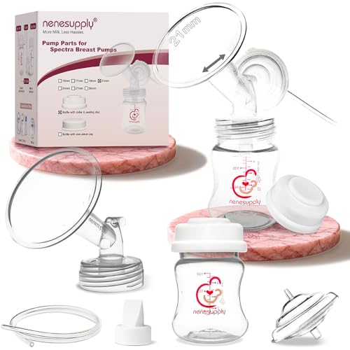 Image of Nenesupply Pump Parts Compatible with Spectra S2 S1 9 Plus Breast Pump to Replace Spectra Pump Parts S2 Accessories Flange 21mm Duckbill Valve Tubing Bottles Backflow Protector