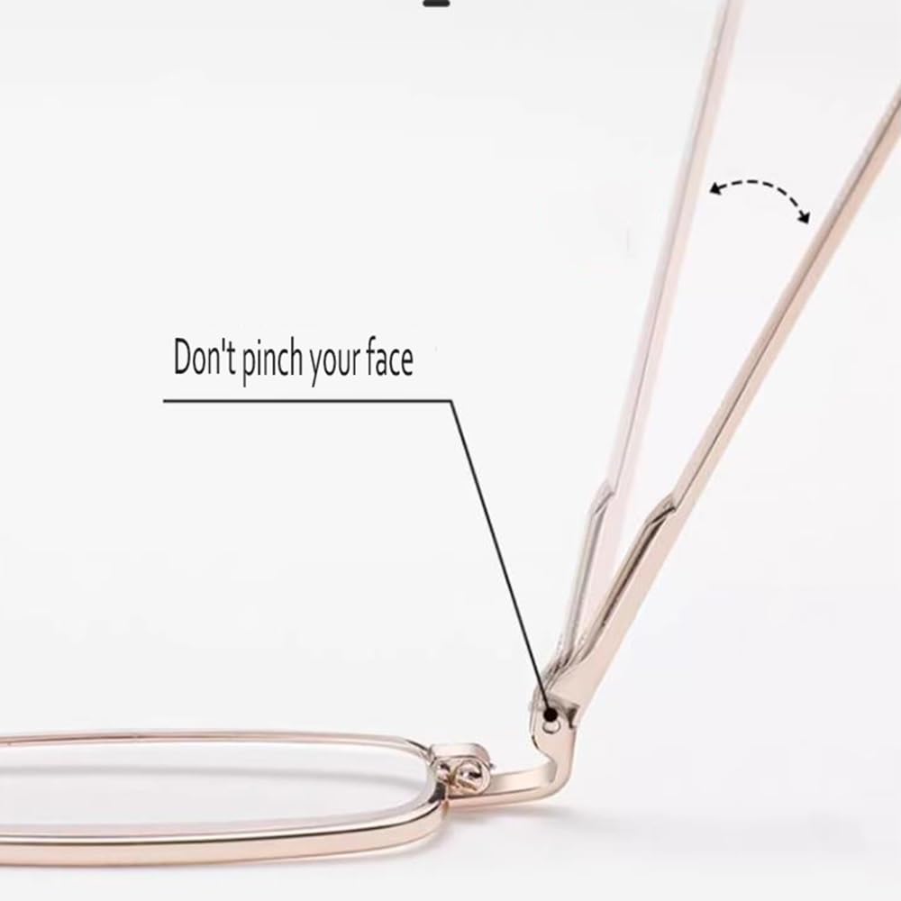 Mini Gafas de Lectura 2.5 Ultraligero Metal Gafas de Lectura Mujeres Moda Lector con Funda de Gafas Ligeras portátiles Gafas de TV Anti Resplandor(+1.0)