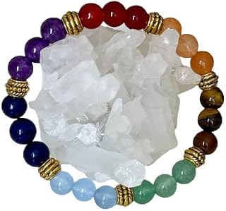 1pc. Chakra Bracelet - Crystal bracelet - Stretch bracelet 8MM - Dainty Chakra Crystals - Crystal Healing Bracelet - Dainty Gift Healing (silver color)