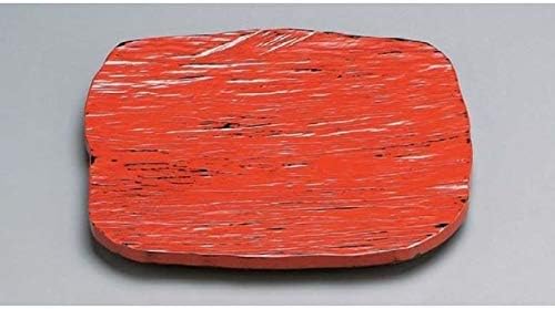 [福井クラフト] 木製尺0東尋坊長角とんかつ皿 根来漆塗