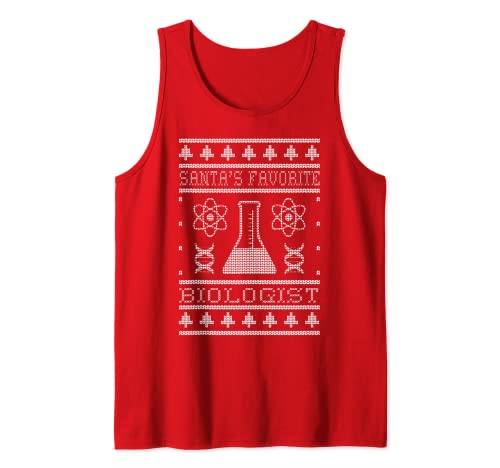 Biólogo favorito de Santa Biología Ciencia Amante de Navidad Camiseta sin Mangas