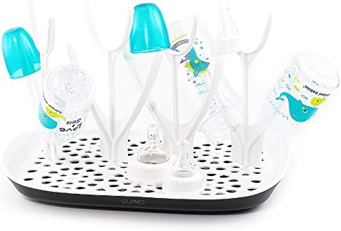 KLAGENA Baby Bottle Drying Rack Ideal For Bottle, Teats, Cups & Accessories With Removable Water Tray