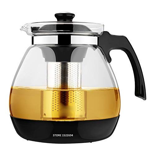 Optionale Teekanne 1.6L & 2.3L Mode Glas Teekanne Pro Design für Teeblume mit abnehmbarem Stahl Infuser Filter Premium Teekessel
