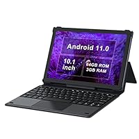 Tablet 10,1 Zoll Android 11, 2-in-1 Tablet mit Tastatur, 3GB RAM 64GB ROM, Octa-Core, AWOW Tablet-PC, 1920x1200 Full HD, WideView, Touch, WiFi, Bluetooth, 6000mAh Akku, 5MP+13MP Kamera, Silbergrau