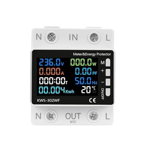 Medidor de energía de 63A y protector de voltaje avanzado KWS-302WF de alta precisión