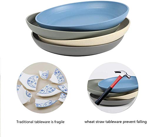 Shopwithgreen Lightweight Wheat Straw Plates - 4 Pack 10'' Unbreakable Dinner Plates, Dishwasher & Microwave Safe, Bpa Free, For Kids, Children, Toddler & Adult #TOP3