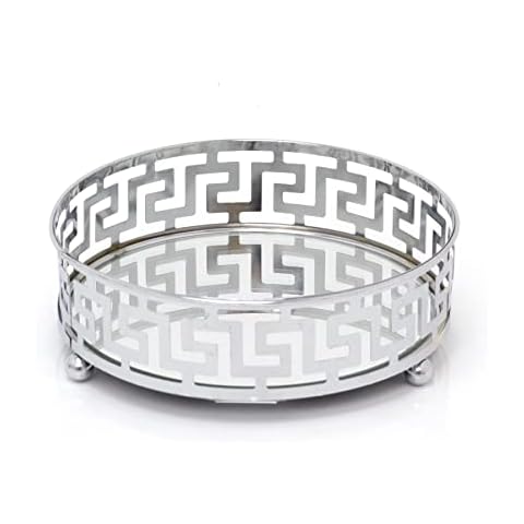 15cm Silver Mirror Candle Plate Stand Cover