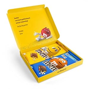 M&M’s giftbox met naam of boodschap – Gepersonaliseerd M&M cadeau van chocola met 2 chocolade repen 315 gram