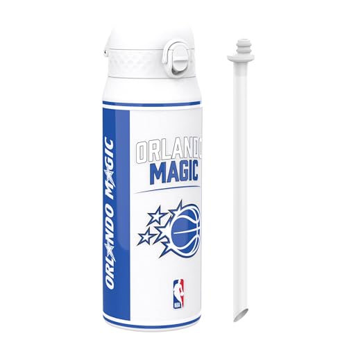 Ion8 NBA Orlando Magic Borraccia Termica con Cannuccia Rimovibile, 750ml/24oz, a Prova di Perdite, Facile da Aprire, Serratura Sicura, Lavabile in Lavastoviglie, Maniglia per il Trasporto