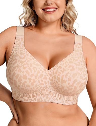 Image of OEAK Womens Wireless Jelly Bras Plus Size Support Push Up Comfortable Bra | no underwire,full coverage,for large breast,minimizer bra,seamless,tshirt bras,everyday bra