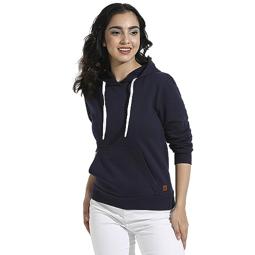 Image of PINACOLADA Women's Pullover Hoodie with Kangaroo Pockets for Casual Wear | Hooded Neck | Long Sleeve | Drawstring Closure | Cotton Sweatshirt Crafted with Comfort Fit for Everyday Wear