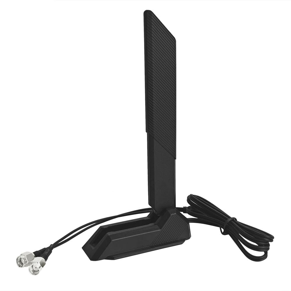 JINTAI Antena WiFi 6E Tri-Band High Gain 9dBi z podstawą magnetyczną do komputerów stacjonarnych PC - 360° osłona wielokierunkowa obsługuje 2,4 GHz/5,8 GHz/6 GHz Bluetooth PCI-E WiFi 6/6E karty PCI-E