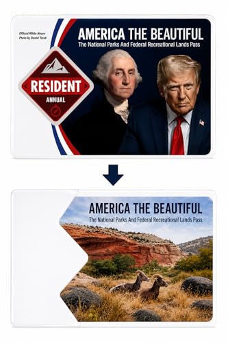 National Park Pass Holder Sleeve – Clear Protective Cover for America the Beautiful Pass – Durable Vinyl Protector for National Parks Annual Pass – Travel & Gift for Park Lovers