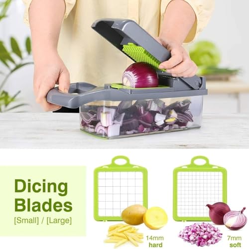 Vrbort Vegetable Cutter, 14-In-1 Multifunctional Stainless Steel Mandoline Slicer With 304 Blades For Vegetables thumb #6