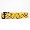 Yellow Dog Design Hot Dogs Dog Collar Fits Neck 14 to 20″/4″ Wide, Medium 3/4″ Wide