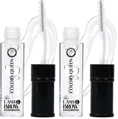 Image of Colors Queen Clear Lash & Brow Mascara - 7ml | Waterproof & Long Lasting Clear Eye Brow Enhancer, Eye Brow Set Gel & Shaper, Transparent Mascara for Women Enriched with Vitamin E (Pack of 2)
