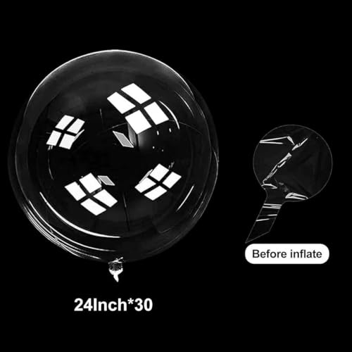 Image of 24 Inch Bobo Balloons, 30PCS Bubble Clear Balloons Helium Style Large Transparent Balloon for LED Light Up Balloon Birthdays Anniversary Weddings Baby Showers Prom New Years Party Decorations