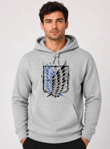 Image of ADRO Mens Abstract Graphic Hoodie | 320 GSM Cotton Poly Fleece | Regular Fit Contemporary Artistic Sweatshirt for Winter & Streetwear