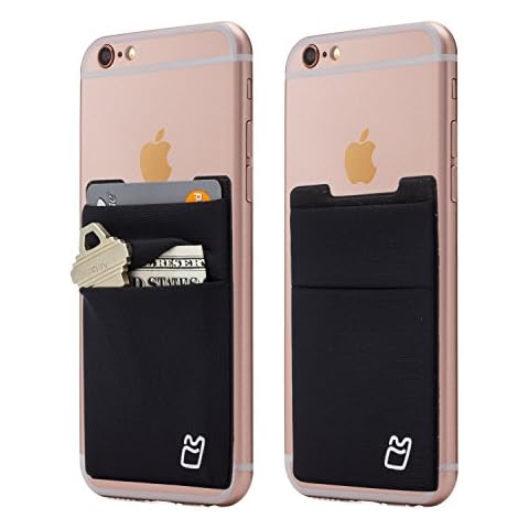 Cardly Wallet | Card and Money Holder for Cell Phone | Sticks On Case (Black 2) Cover