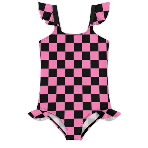 Image of Girls One Piece Swimsuit Polka Dots Ruffles Swimwear Bathing Suits 3-12 Years