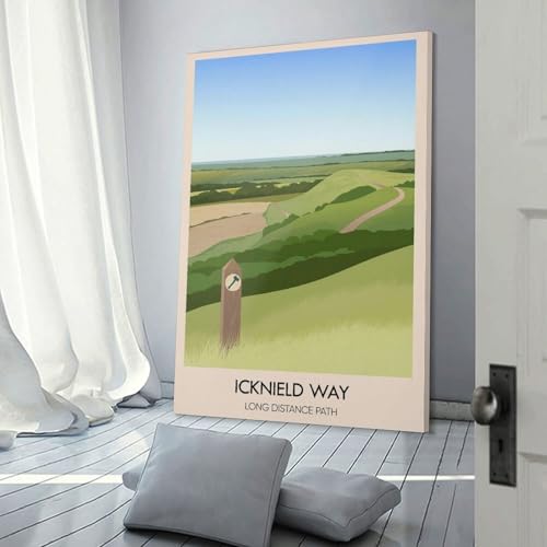 Poster sur toile Icknield Way idée cadeau idéale de 40 x 60 cm pour proche et collègue