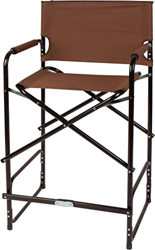 Trademark Innovations 43  Steel Folding Tall Director s Chair (Brown)
