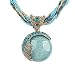 Nurbo Women's Retro Bohemian Style Turquoise Rhinestone Pendant Collar Chain Necklace
