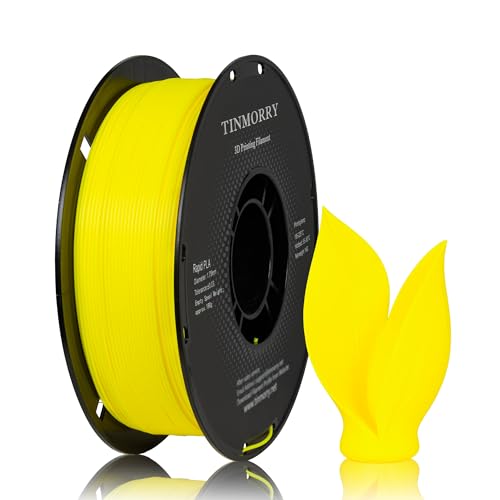 Image of TINMORRY Rapid PLA Filament 1.75 mm, 1 KG, Yellow | Up to 300 mm /s, Smooth Printing, Neatly Wound, Low Warping, Compatible with Most FDM 3D Printers, Beginner-Friendly