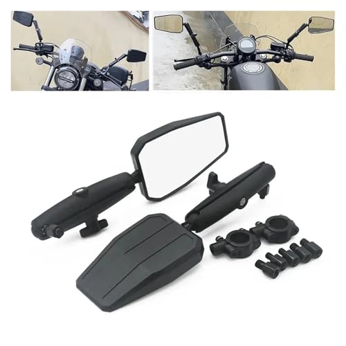 Espejos retrovisores para motocicleta antivibración con angulo ajustable negro 2