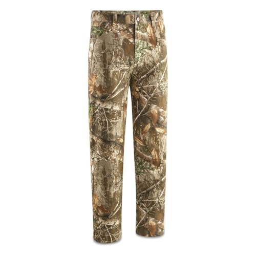 Guide Gear Men's Camo Hunting Pants Insulated, Camouflage Lined Jeans Relaxed Fit