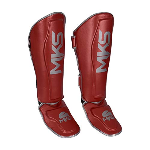 Caneleira de Muay Thai e Kickboxing MKS Energy V2 Metalic Red (GG)