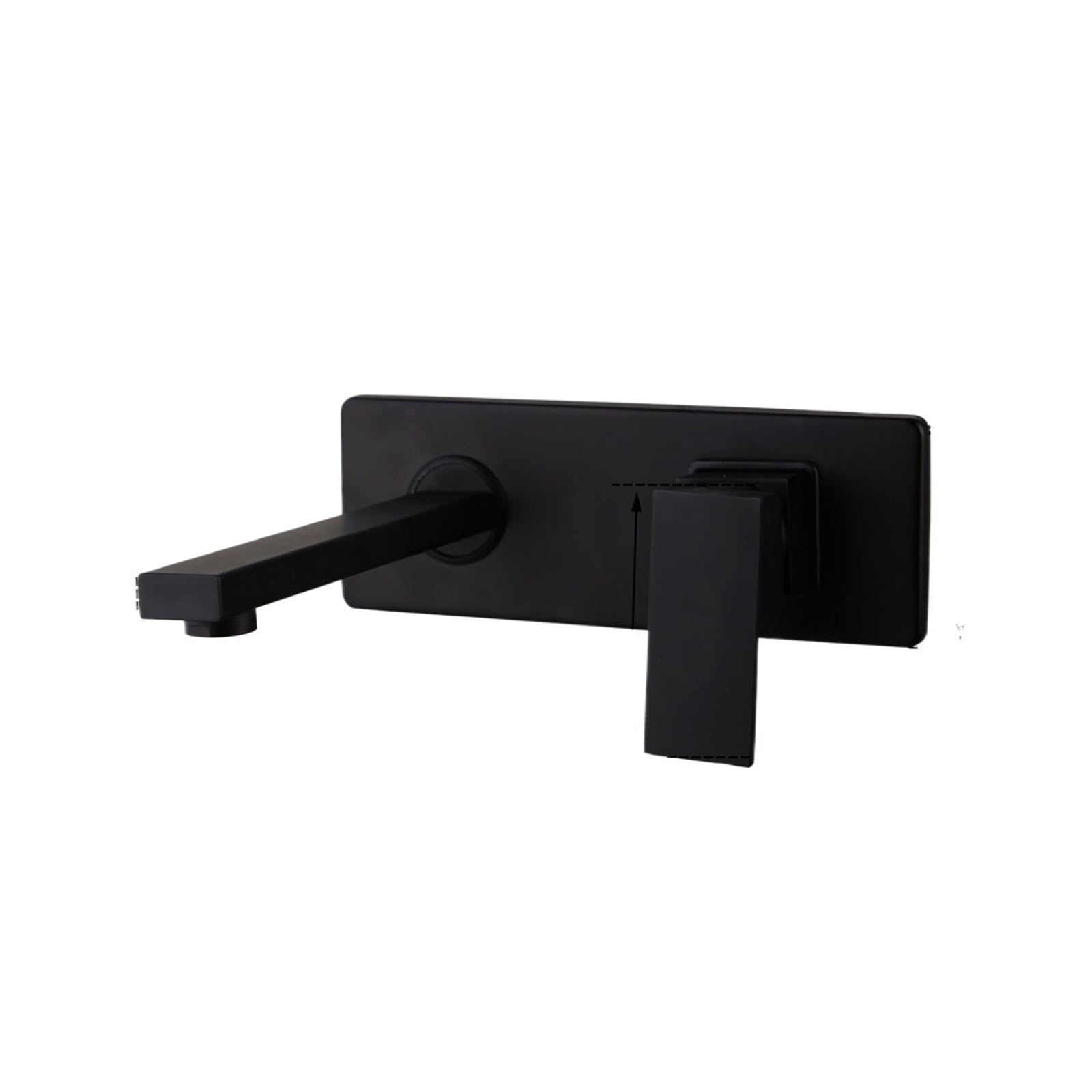CVFRDD Golden Plated Bathroom Sink Faucet, Wall Mounted Brass Basin Faucets Tap, Concealed Crane Hot& Cold Water Black Mixer(Nero)