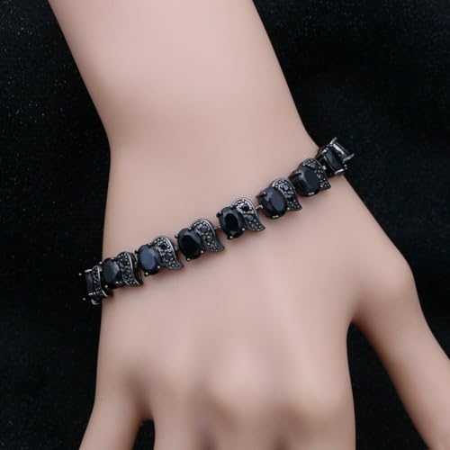 Image of LMXXVJ Fashion Tennis Bracelet Created Emerald White Gold Plated Charm Bracelet Gifts Jewelry for Women